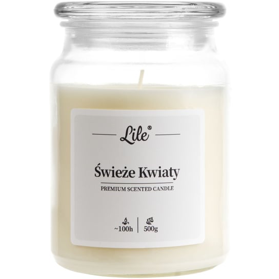 Świeca zapachowa w szkle duża Lile Candle Senses Świeże Kwiaty 500g ...