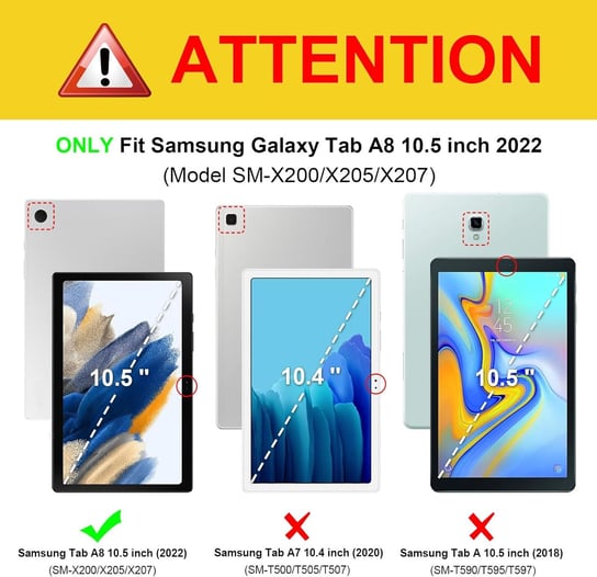 ETUI SAMSUNG GALAXY TAB A8 10.5 R OWE MARKURKOWE ZAMYKANE Z KLAPK