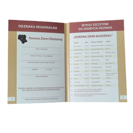 Książeczka Zdobywca Korony Ziemi Kłodzkiej PTTK Opracowanie zbiorowe