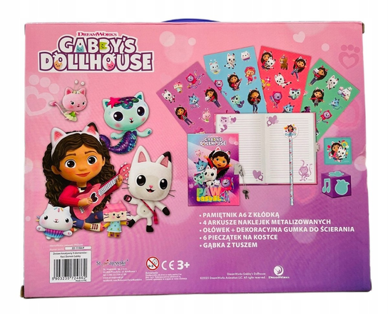 Gabby's Dollhouse Koci domek Gabi Zestaw kreatywny Pamiętnik z kłódką ...