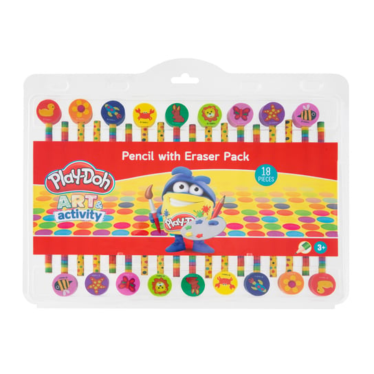 18 Ołówków + Gumki Do Mazania Play- Doh Grafix