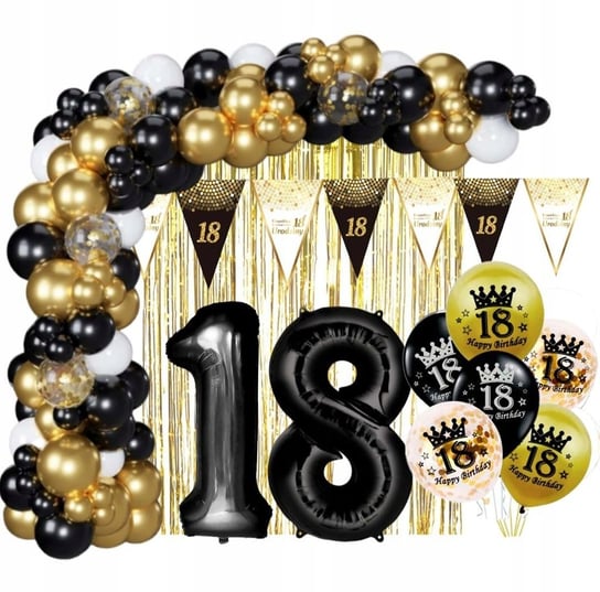 18 urodziny Zestaw osiemnastka Dekoracje Balonowe Ścianka ImprezCzas