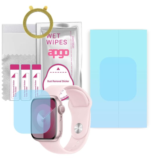 1x Folia hydrożelowa do Apple Watch Series 9 (41mm) -  apgo HD HQ FLEX Smartwatch Hydrogel Protection Ochrona na ekran smartwatcha apgo