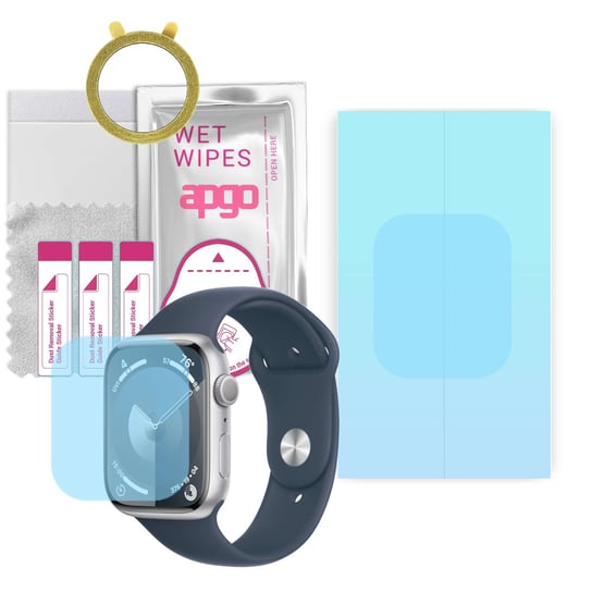 1x Folia hydrożelowa do Apple Watch Series 9 (45mm) -  apgo HD HQ FLEX Smartwatch Hydrogel Protection Ochrona na ekran smartwatcha apgo