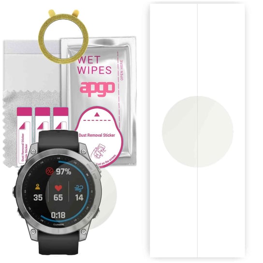1x Folia hydrożelowa MATOWA do Garmin Fenix 7 47mm - apgo Smartwatch Hydrogel MATTE Protection Ochrona na ekran smartwatcha apgo