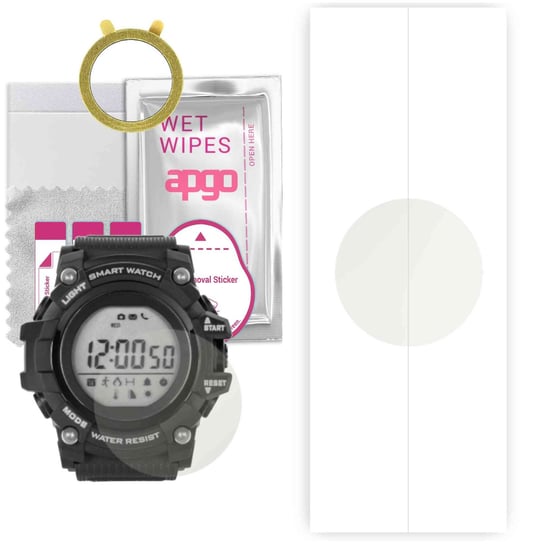 1x Folia hydrożelowa MATOWA do Kruger&Matz Style Activity 300 - apgo Smartwatch Hydrogel MATTE Protection Ochrona na ekran smartwatcha apgo