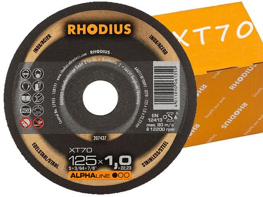 Rhodius XT70-115 Dischi Da Taglio Per Acciaio Inox (Confezione Da 10) - Taglio Professionale
