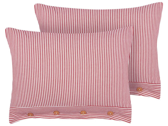 2 bawełniane poduszki dekoracyjne w paski 40 x 60 cm czerwono-białe AALITA Beliani