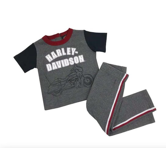 2-częściowa koszulka Harley-Davidson® Little Boys z krótkim rękawem i dzianinowymi polarowymi spodniami Harley-Davidson