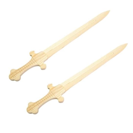 2 drewniane miecze rycerskie do dekoracji 50 cm Youdoit