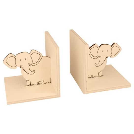 2 drewniane podpórki do książek w kształcie słonia Inna marka