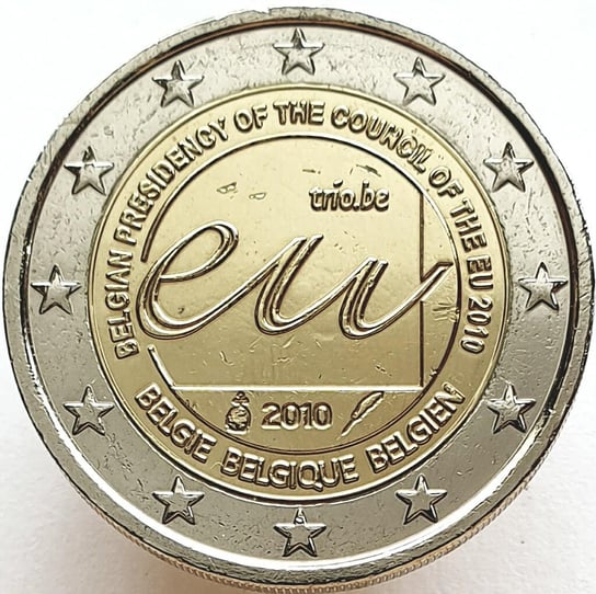 2 euro 2010 Rok prezydencji Belgii w Unii Europejskiej Mennicza (UNC) Narodowy Bank Polski