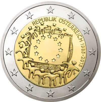 2 euro 2015 30-lecie istnienia flagi europejskiej (Austria) Mennicza (UNC) Narodowy Bank Austrii