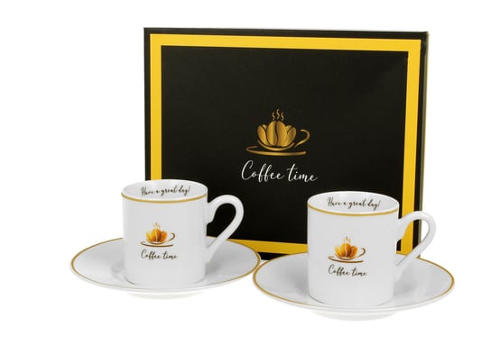 2 filiżanki espresso elegant ze spodkami COFFEE TIME 1 Duo