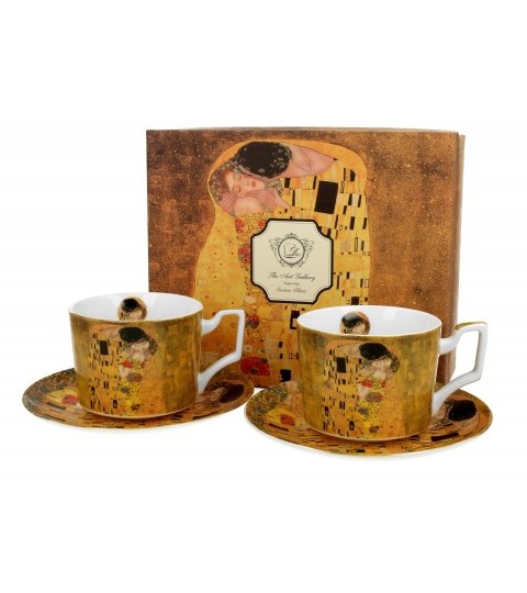 2 filiżanki luxury ze spodkami THE KISS CLASSIC G Klimt Duo-Gift
