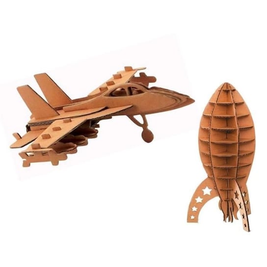 2 kartonowe modele do złożenia – samolot i rakieta Youdoit