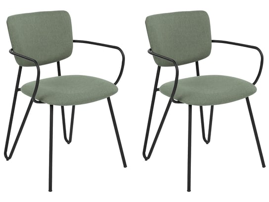 2 krzesła do jadalni ciemnozielone ELKO Beliani