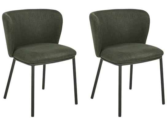 2 krzesła do jadalni ciemnozielone MINA Beliani