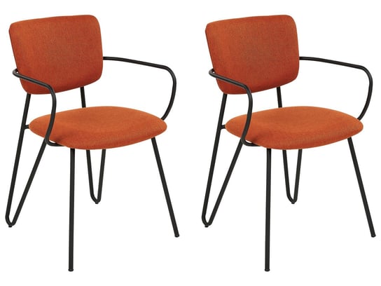 2 krzesła do jadalni pomarańczowe ELKO Beliani