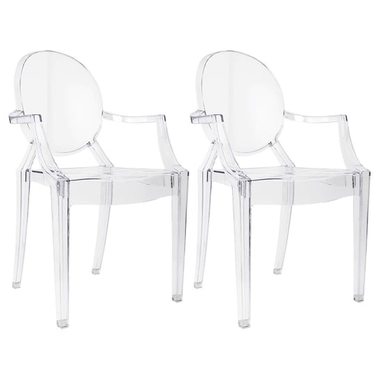 2 krzesła Louis Ghost transparentne BMDesign