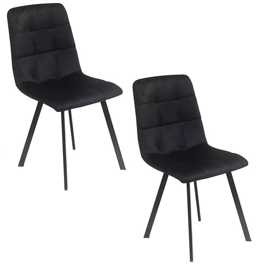 2 Krzesła Nevada Czarne Welur BMDesign