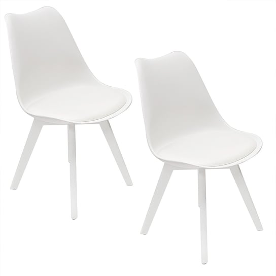 2 Krzesła NORDEN MONO białe BMDesign