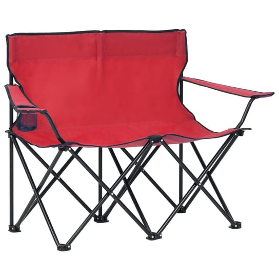 2-os., składane krzesło turystyczne, stal i tkanina, czerwone vidaXL