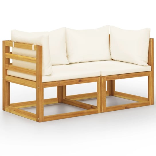 2-osobowa ławka ogrodowa z kremowymi poduszkami vidaXL