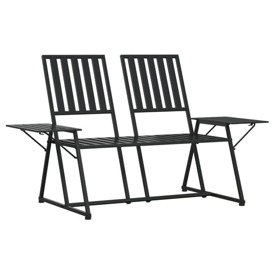 2-osobowa metalowa ławka ogrodowa, czarna, 165x75x / AAALOE Inna marka