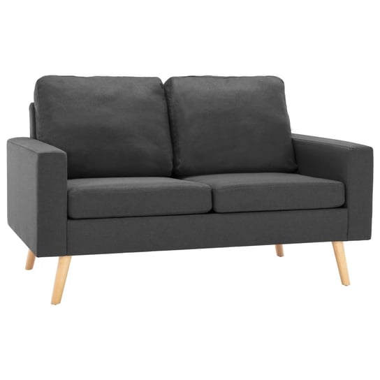 2-osobowa sofa, ciemnoszara, tapicerowana tkaniną vidaXL