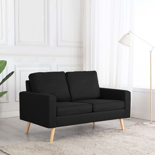 2-osobowa sofa, czarna, tapicerowana tkaniną vidaXL
