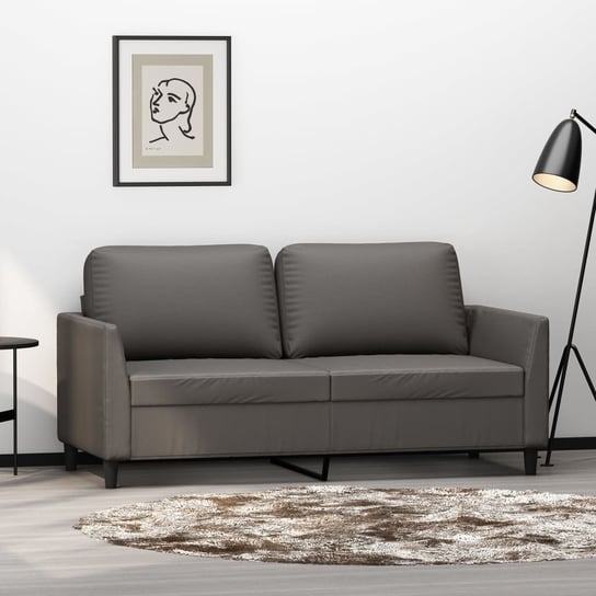 2-osobowa sofa, szary, 140 cm, sztuczna skóra vidaXL