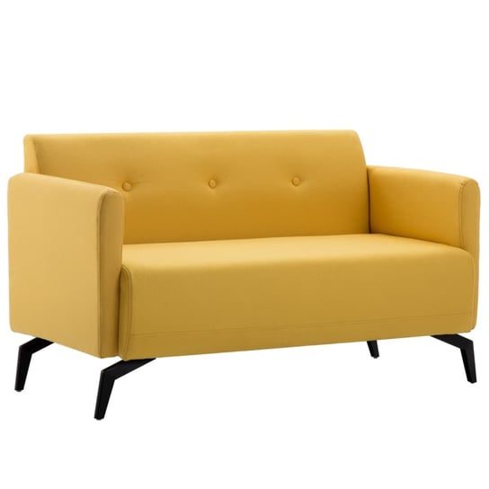 2-osobowa sofa tapicerowana tkaniną VIDAXL, żółta, 115x60x67 cm vidaXL