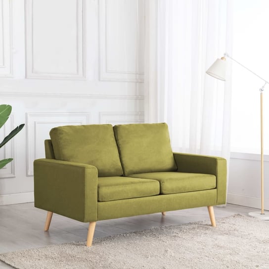 2-osobowa sofa, zielona, tapicerowana tkaniną vidaXL