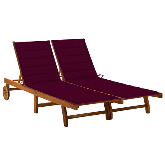 2-osobowy leżak ogrodowy z poduszkami, lite drewno akacjowe vidaXL