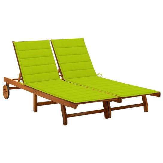 2-osobowy leżak ogrodowy z poduszkami, lite drewno akacjowe vidaXL