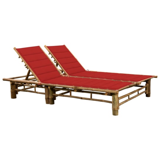 2-osobowy leżak z poduszkami, bambusowy vidaXL