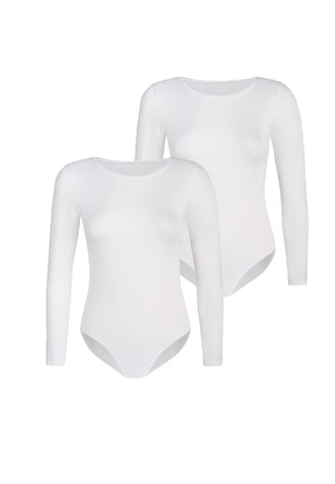 2 Pack Body damskie klasyczne Longy Białe Teyli