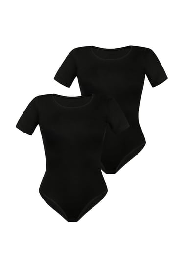 2 Pack Body Damskie Z Krótkim Rękawem Shirty Czarny Teyli