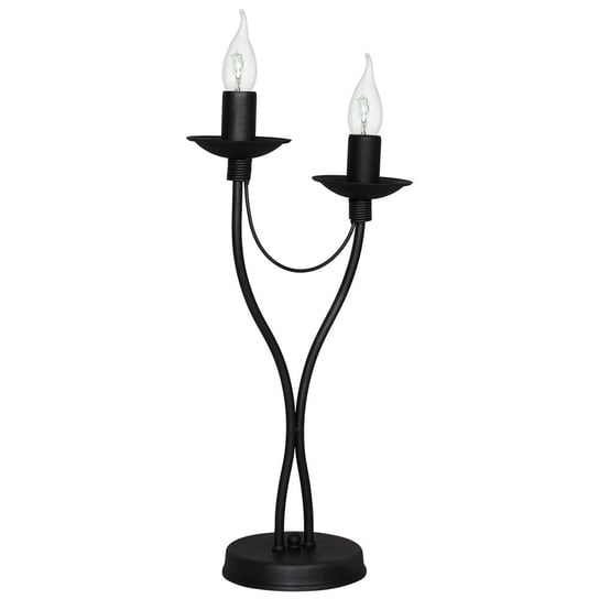 2-płomienna lampa stołowa Róża czarny świecznik na komodę Aldex