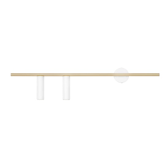 2-płomienny kinkiet Trevo tuby salonowe biały mosiądz Aldex