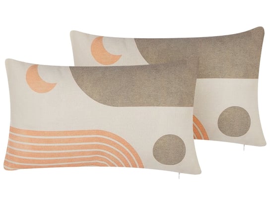 2 poduszki dekoracyjne abstrakcyjny wzór 30 x 50 cm wielokolorowe MELAMPODIUM Beliani