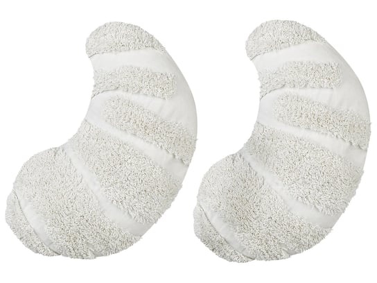2 poduszki dekoracyjne dla dzieci rogale bawełniane 40 x 25 cm białe SNOWDROP Beliani