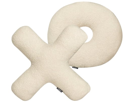 2 poduszki dekoracyjne litery teddy beżowe HESPERIS Beliani
