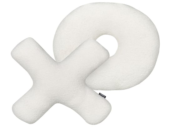 2 poduszki dekoracyjne litery teddy białe HESPERIS Beliani