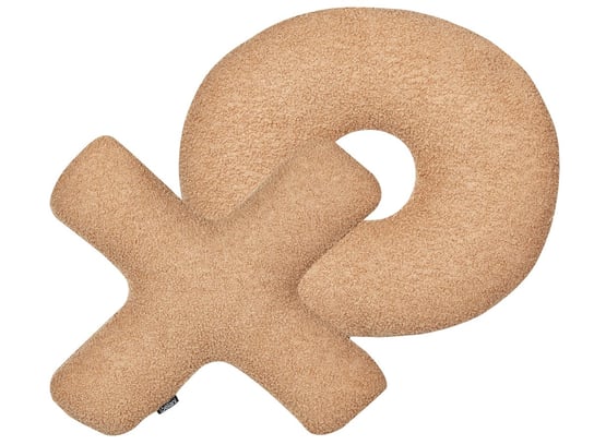 2 poduszki dekoracyjne litery teddy jasnobrązowe HESPERIS Beliani