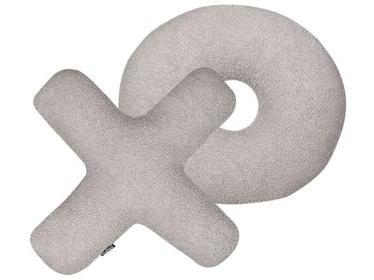 2 poduszki dekoracyjne litery teddy jasnoszare HESPERIS Beliani
