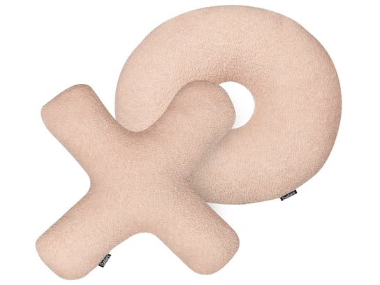 2 poduszki dekoracyjne litery teddy różowe HESPERIS Beliani