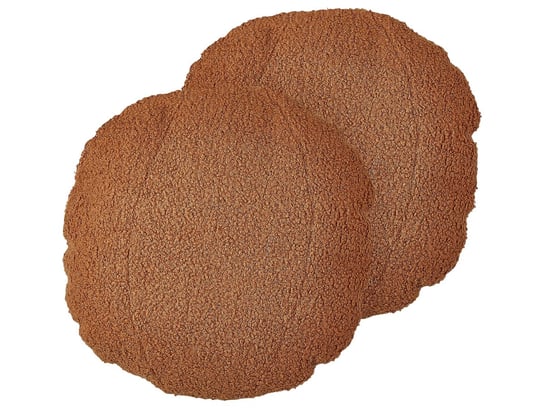 2 poduszki dekoracyjne teddy  30 cm brązowe RUTABAGA Beliani