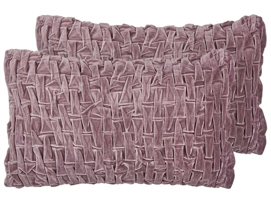 2 poduszki dekoracyjne welurowe 30 x 50 cm fioletowe CHIRITA Beliani